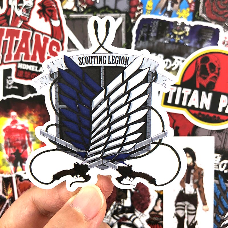 35 70 Pcs set Attack On Titan Anime Stickers For Refrigerator Phone Skateboards Motorcycle Laptop Luggage 4 - Attack On Titan Shop