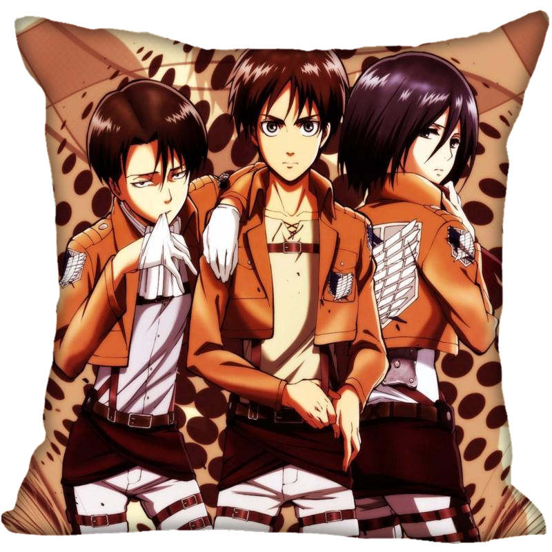 45X45cm 40X40cm one sides Pillow Case Modern Home Decorative Attack on Titan Pillowcase For Living Room 4 - Attack On Titan Shop