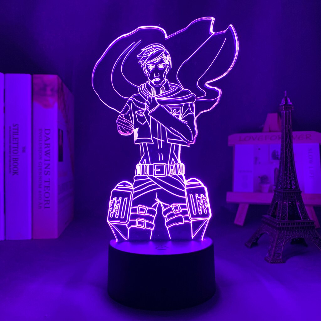Anime 3d Lamp Attack on Titan Erwin Smith for Bedroom Decorative Light Kids Birthday Gift Attack 1 - Attack On Titan Shop