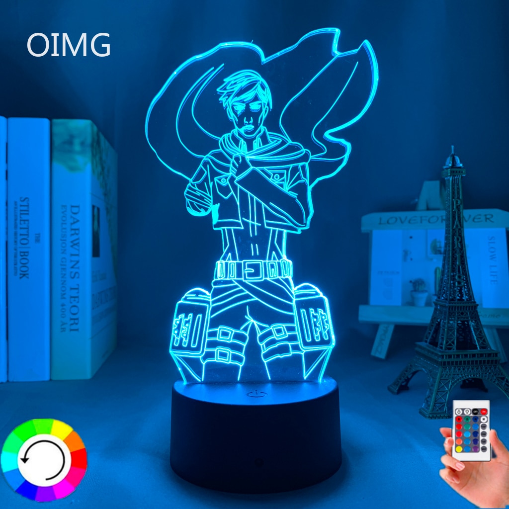 Anime 3d Lamp Attack on Titan Erwin Smith for Bedroom Decorative Light Kids Birthday Gift Attack - Attack On Titan Shop