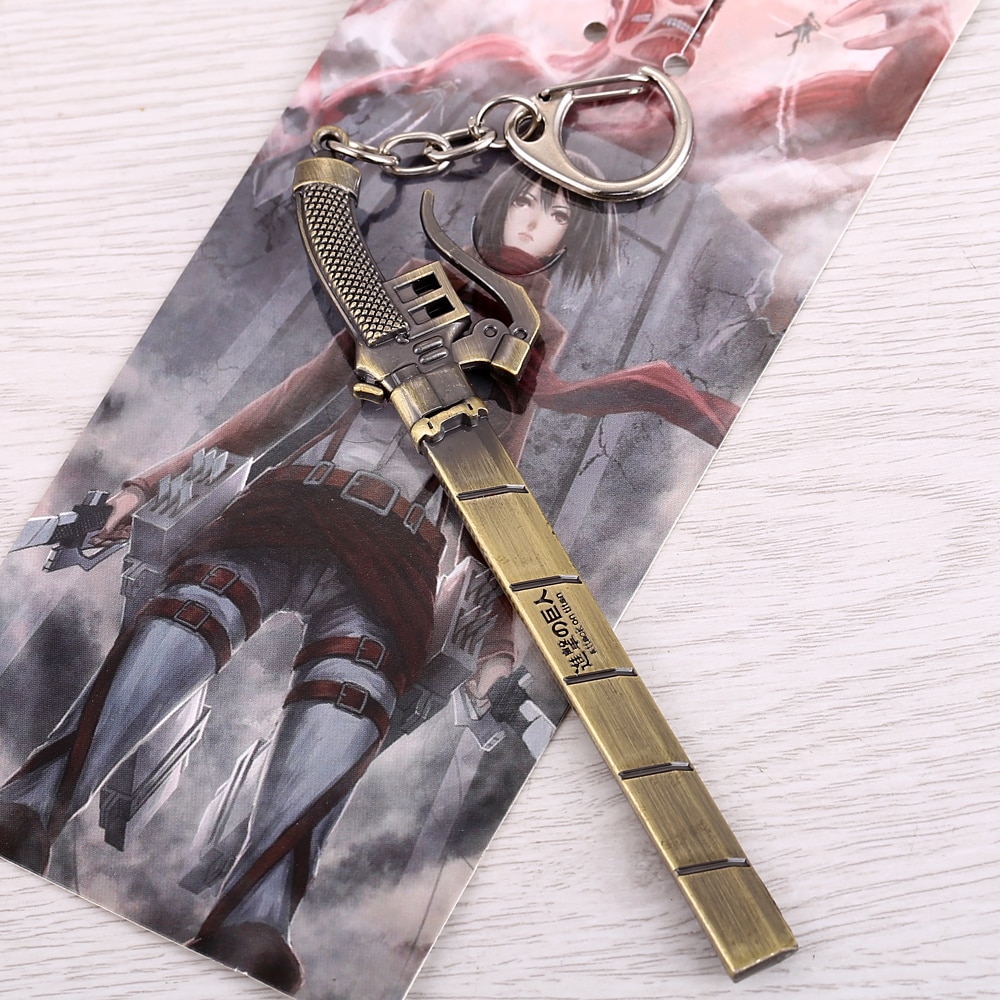 Anime Attack On Titan Keychain Metal Bronze Pendant Kyojin Keychain Holder Chaveiro Men Women Gift Porte 2 - Attack On Titan Shop