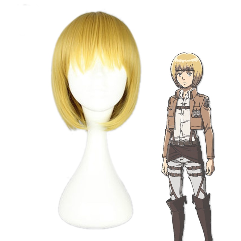 Attack on Titan Armin Arlert Cosplay Wig Blond Hair with Bangs Heat Resistance Hair Yellow Wig - Attack On Titan Shop