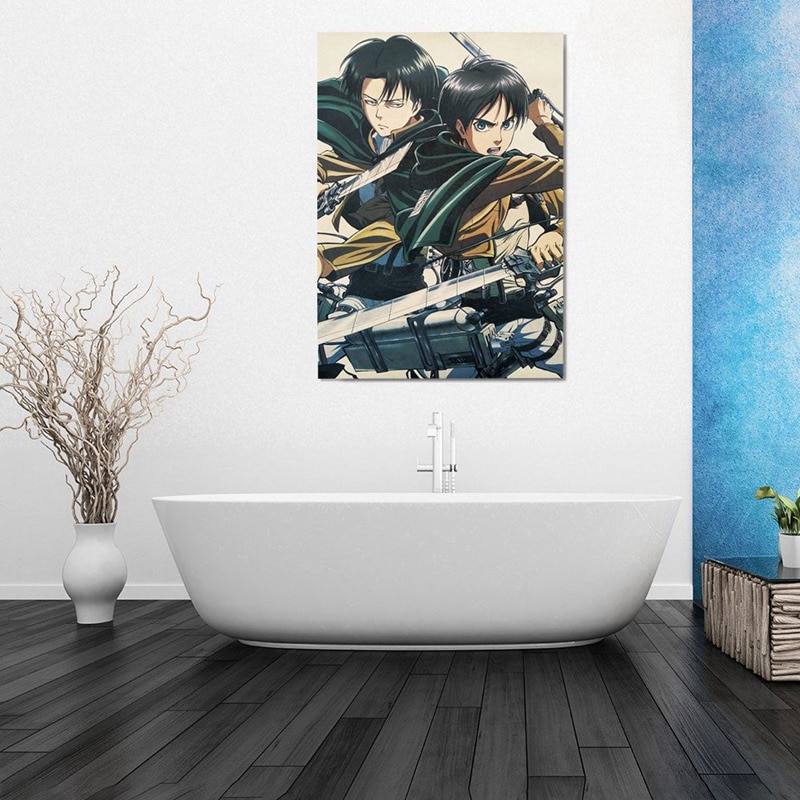 Attack on Titan B Style Poster Japanese Cartoon Comic Kraft Paper Poster Wall Stickers Home Decor 3 - Attack On Titan Shop