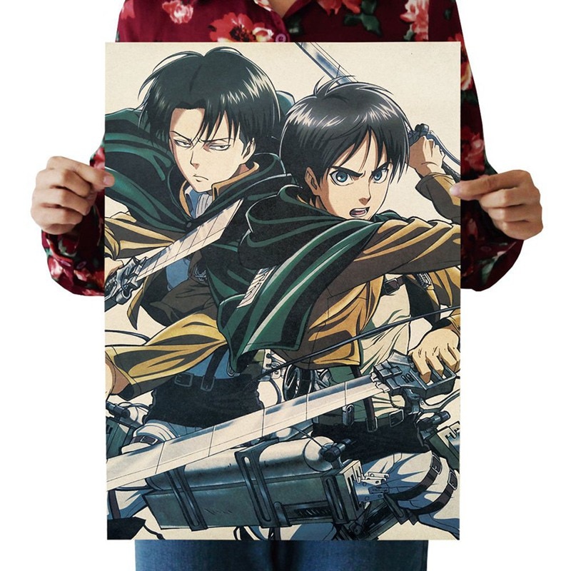 Attack on Titan B Style Poster Japanese Cartoon Comic Kraft Paper Poster Wall Stickers Home Decor - Attack On Titan Shop