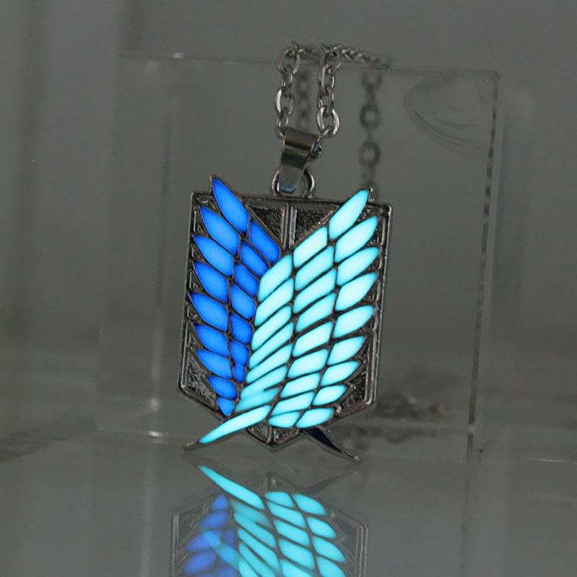 Attack on Titan glowing Necklace Pendants Corps badge Wings Of Liberty scouting legion Chain Jewelry Pendant 1 - Attack On Titan Shop