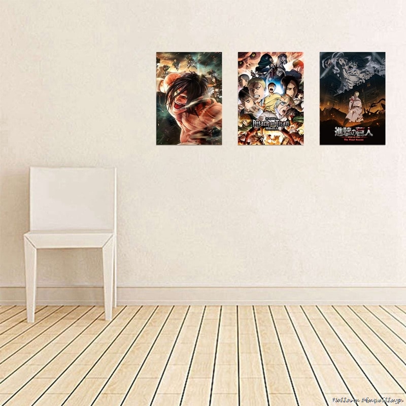 High Quality Home Room Art Print Wall Stickers Vintage Japanese Posters Anime Attack on Titan Retro 5 - Attack On Titan Shop