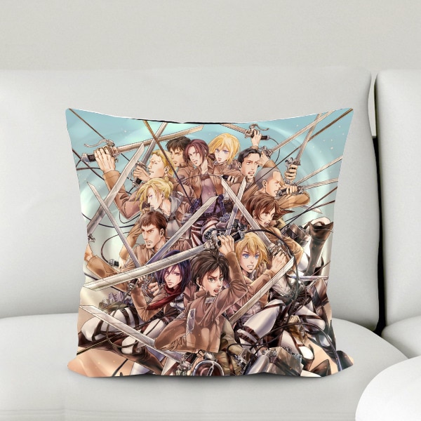 Oct Home Textile Attack On Titan Anime Characters 60 60CM Square Pillow Case PillowCases 40436 - Attack On Titan Shop