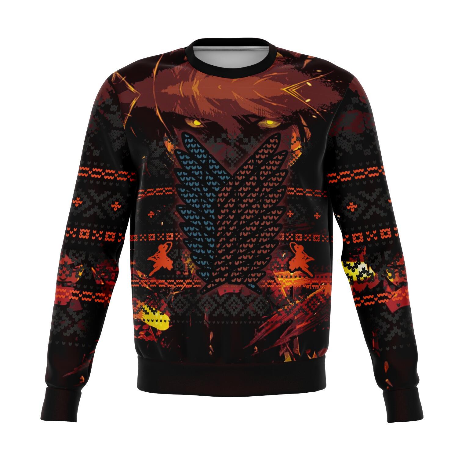 attack on titan 3d ugly christmas sweater 593633 - Attack On Titan Shop