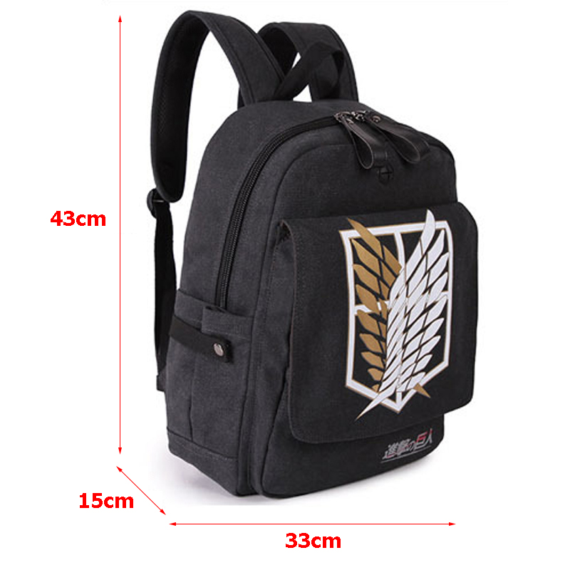 attack on titan backpack men women canvas japan anime printing school bag for teenagers travel bags mochila galaxia bp0153 - Attack On Titan Shop