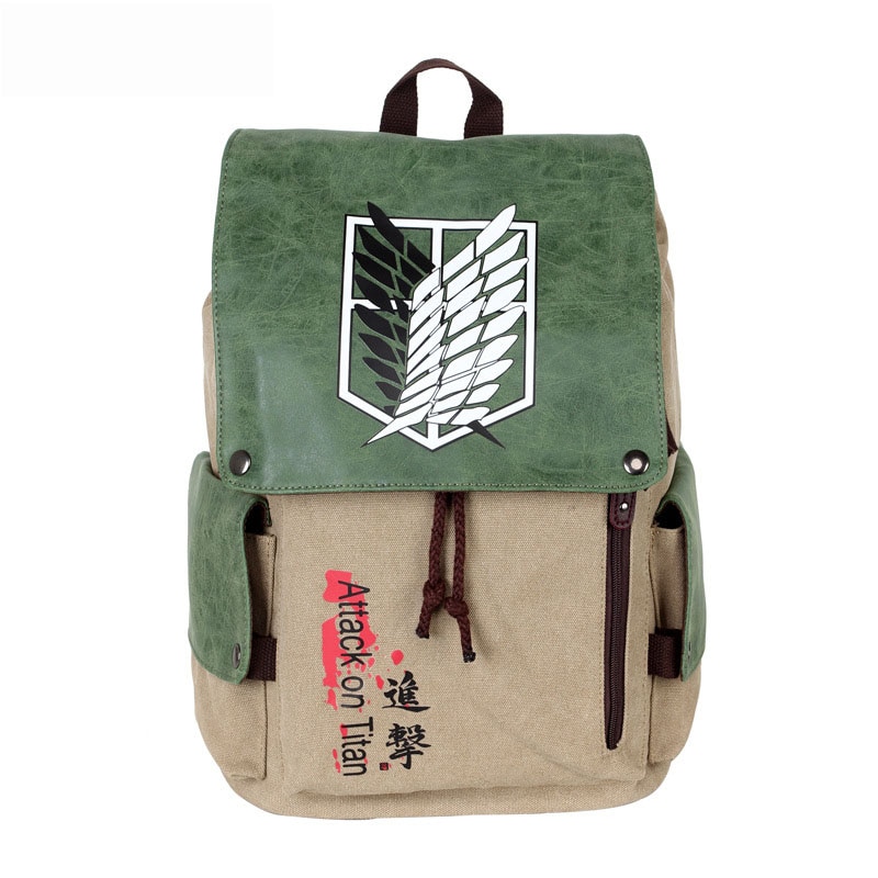 Anime Backpack Attack on Titan Backpack Cartoon Canvas School Bag Female Men Bagpack Plecak Canvas Travel - Attack On Titan Shop