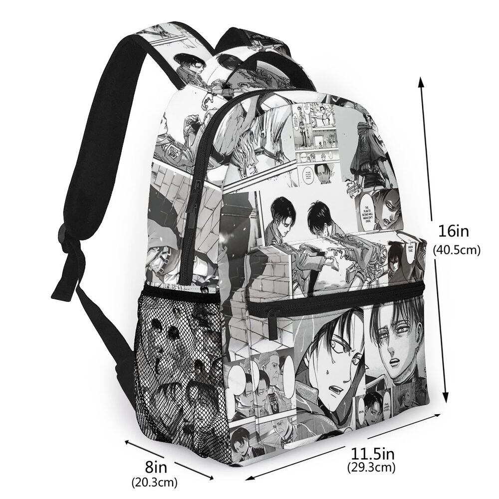 Levi Manga Collage Students School Bags Boy Girl Fashion Attack On Titan Eren Mikasa Anime Teens 1 - Attack On Titan Shop