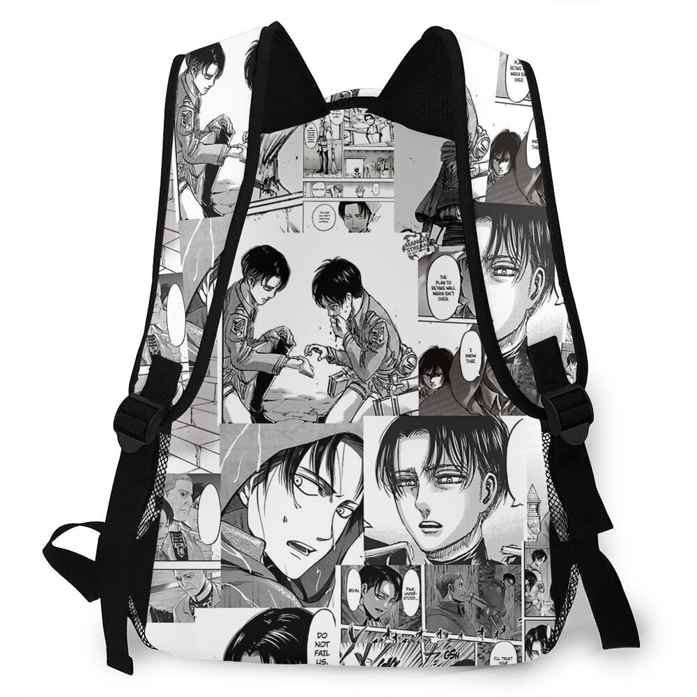 Levi Manga Collage Students School Bags Boy Girl Fashion Attack On Titan Eren Mikasa Anime Teens 3 - Attack On Titan Shop